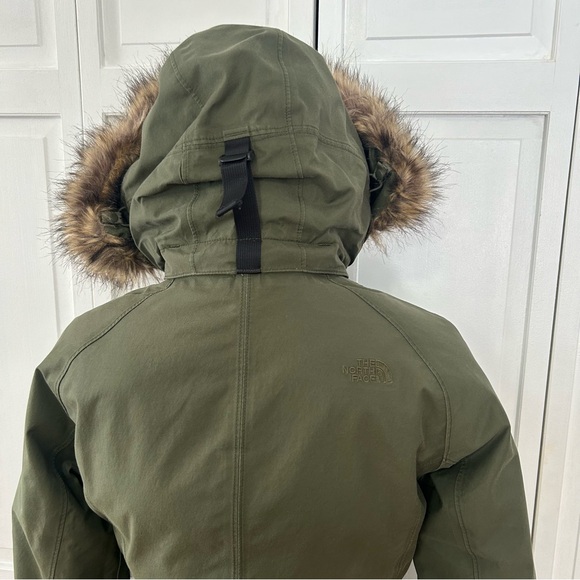 The North Face Arctic Parka Coat with Faux Fur Hood army green S - Picture 5 of 16